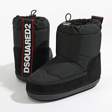 【エントリーでポイント3倍対象！24日23時59まで】DSQUARED2 ディースクエアード SBW0006 08100001 2124 LOGO SNOW BOOTS 中綿入り スノーブーツ ショートブーツ 靴 レディース