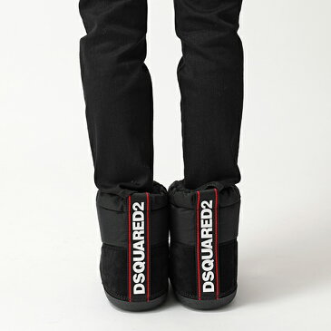 【エントリーでポイント3倍対象！24日23時59まで】DSQUARED2 ディースクエアード SBW0006 08100001 2124 LOGO SNOW BOOTS 中綿入り スノーブーツ ショートブーツ 靴 レディース