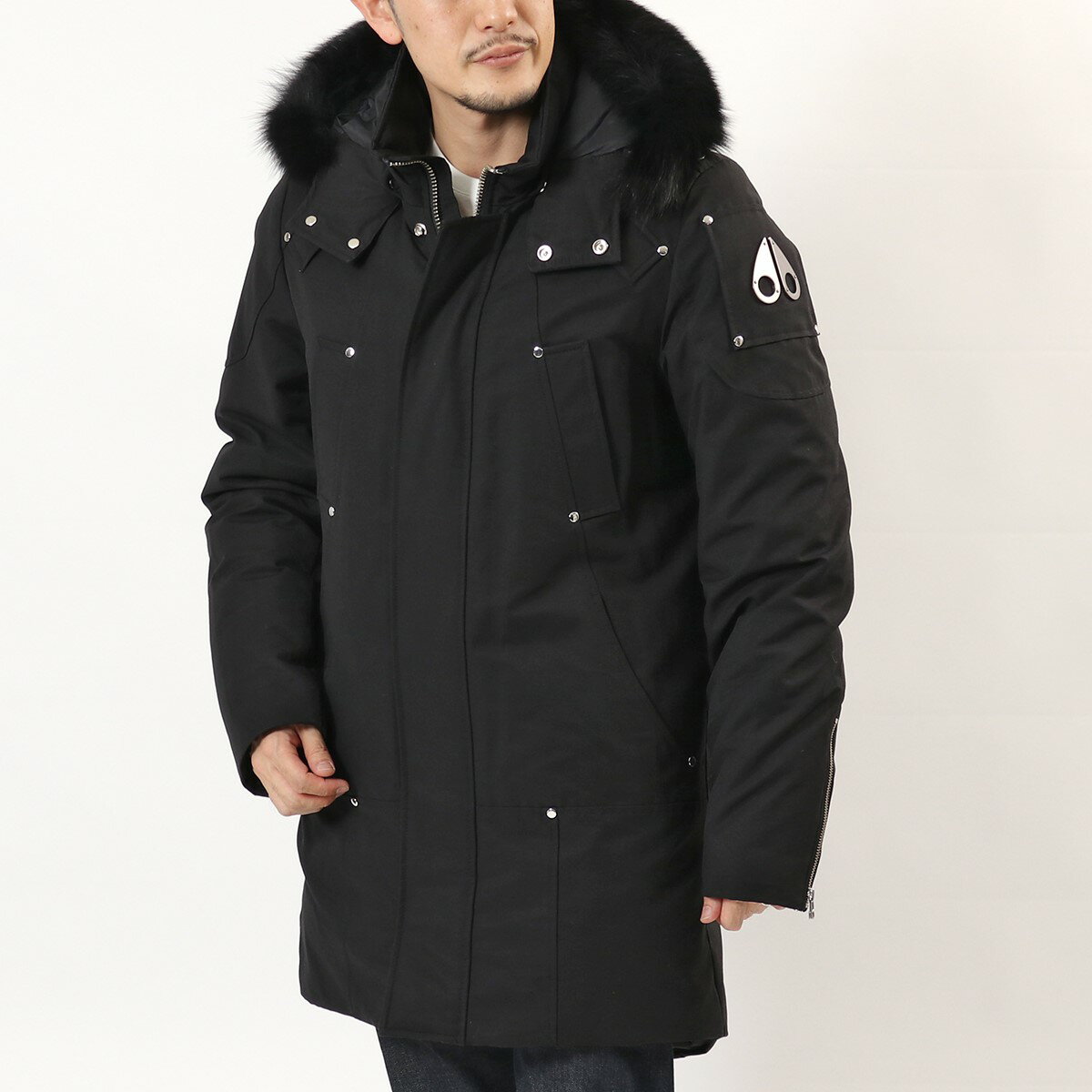 MOOSE KNUCKLES ムースナックルズ MK4661MP STIRLING PARKA フォックスファー フード付き ダウンコート 291/BLACK メンズ【po_jyuuu】