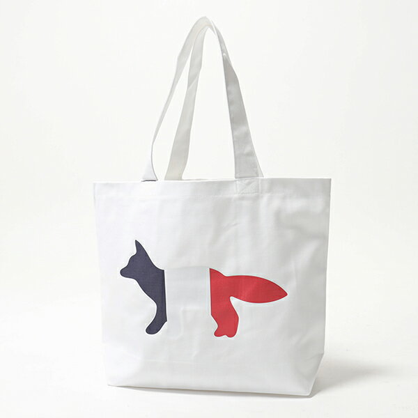 MAISON KITSUNE メゾンキツネ AU05101 TOTE BAG TRICOLOR FOX キャンバス トートバッグ ショッピングバッグ カラーWHITEのサムネイル