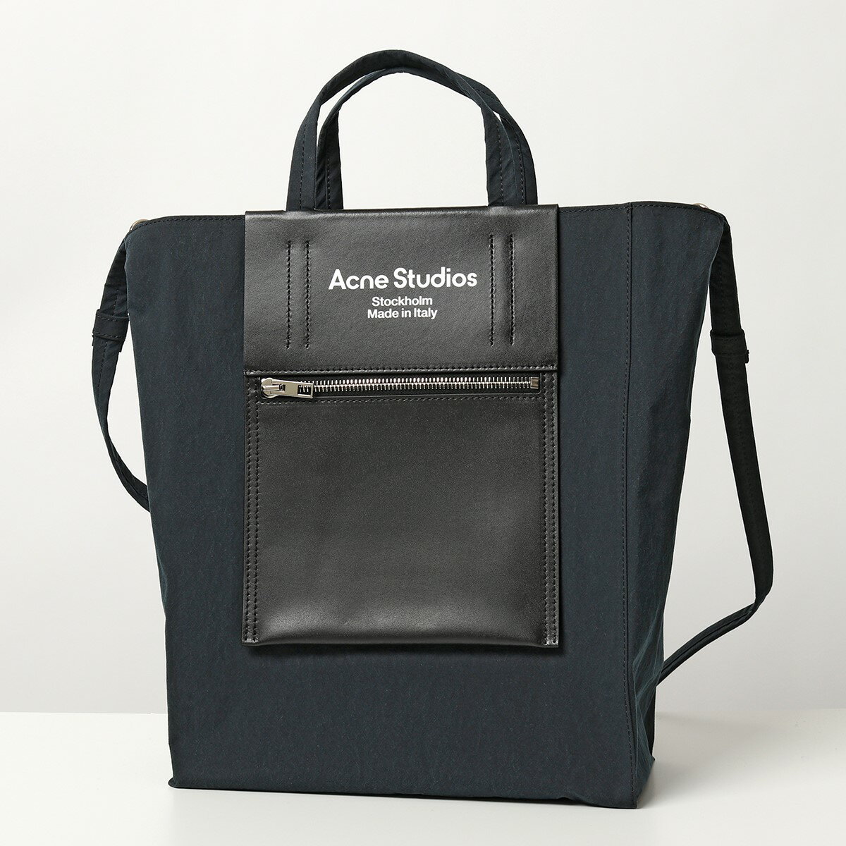 Acne Studios アクネストゥディオズ トートバッグ C10069 FN-UX-BAGS000047 Baker Out M レディース 鞄 ショルダーバッグ ナイロン×レザー Black-Blackのサムネイル