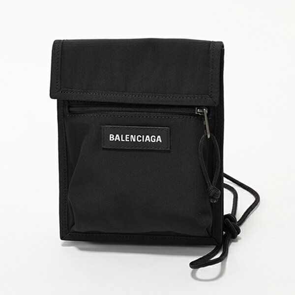 【10％OFFクーポン対象！26日9時59分まで】BALENCIAGA バレンシアガ 532298 9TYY5 H755X エクスプローラー ネックポーチ ナイロン サコッシュ ボディバッグ ポシェット 1000/BLACK 鞄 メンズ レディース【CP_10】