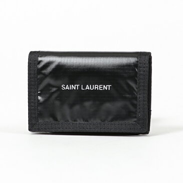 SAINT LAURENT サンローランパリ 588188 HO23Z 1054 三つ折り財布 ミニ財布 豆財布 ロゴ 1054/NERO メンズ