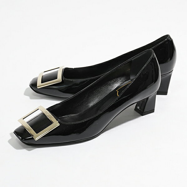 ROGER VIVIER ロジェヴィヴィエ RVW44815280D1P B999 Belle Vivier Trompette Pumps ゴールドプレート パテントレザー パンプス スクエアトゥ 靴 レディースのサムネイル