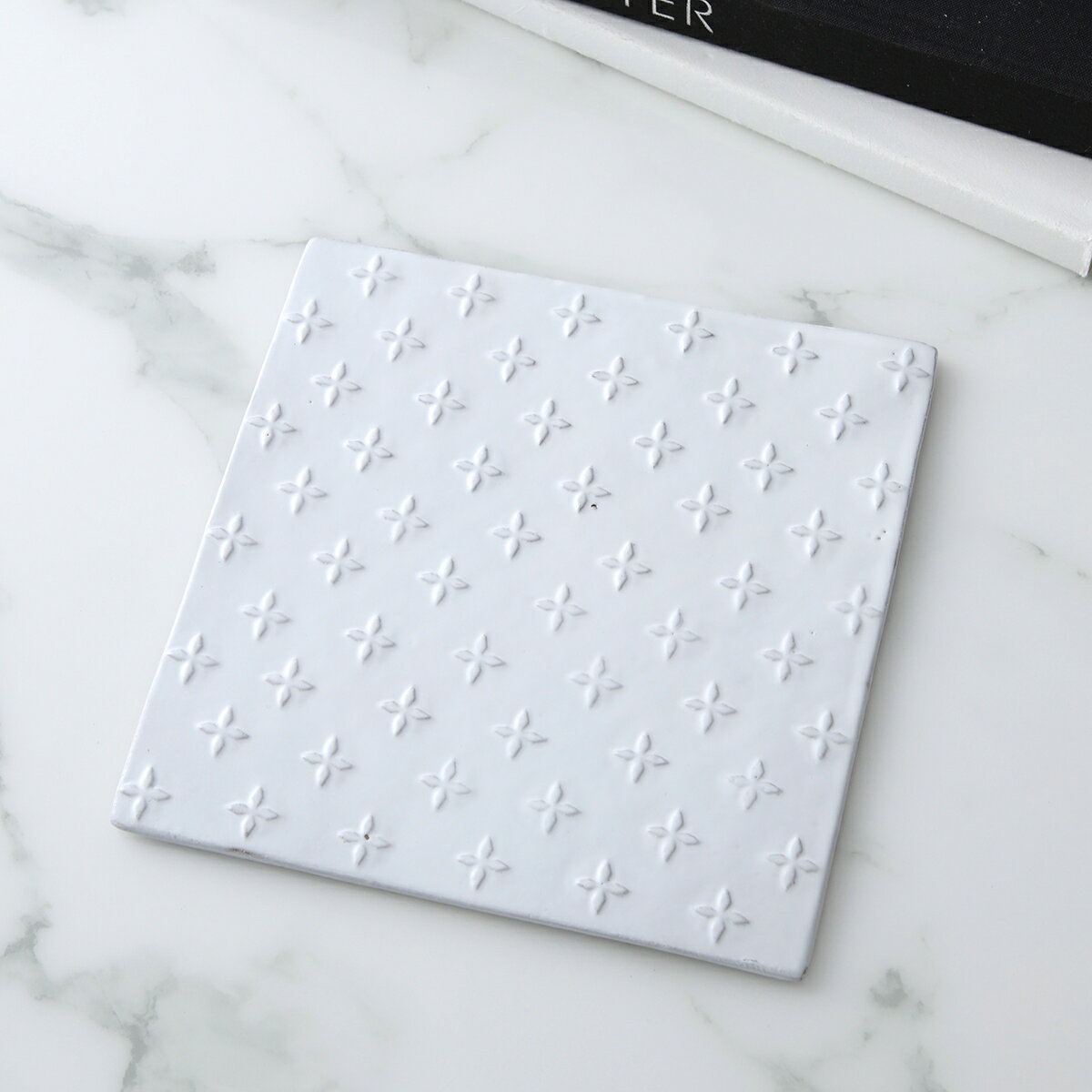Astier de Villatte アスティエ・ド・ヴィラット タイル Tuileries Tile CRRTLR2 陶器 小皿 インテリア コースター【返品交換不可】