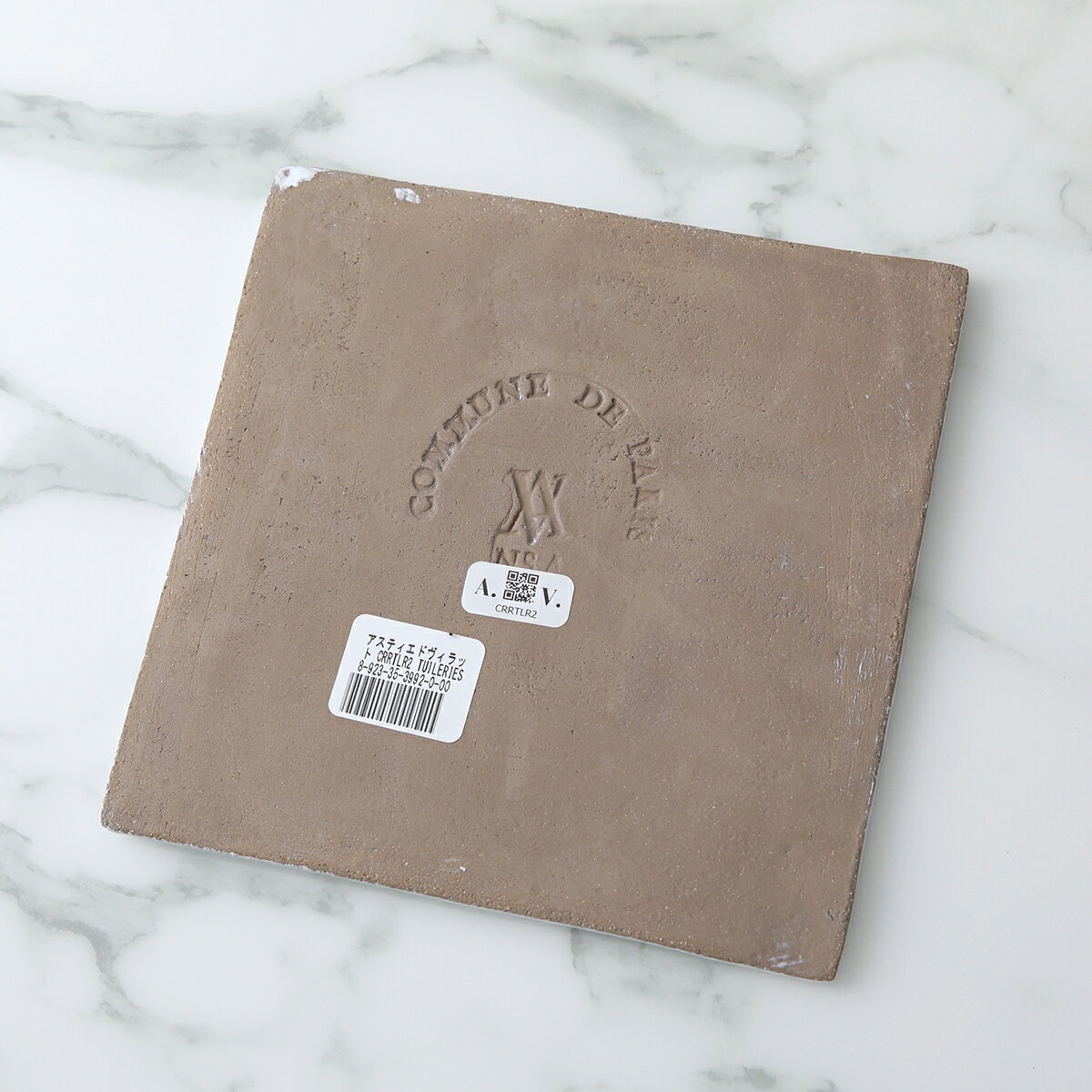 Astier de Villatte アスティエ・ド・ヴィラット タイル Tuileries Tile CRRTLR2 陶器 小皿 インテリア コースター【返品交換不可】