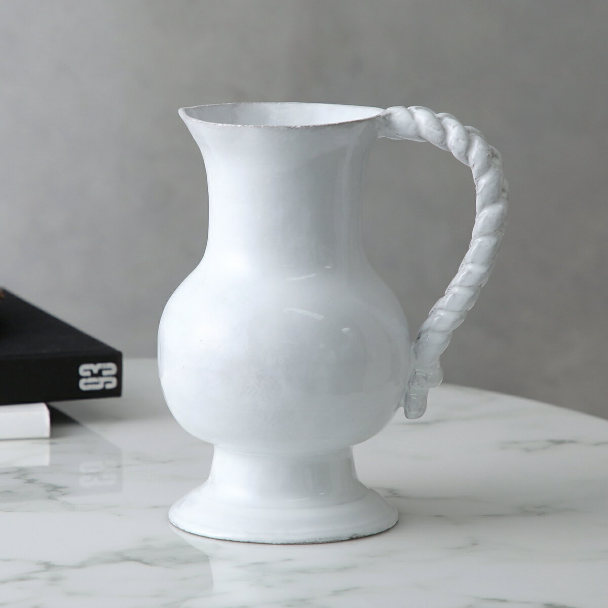 Astier de Villatte アスティエ・ド・ヴィラット ピッチャー Pitcher with Braided Handle VSESTK2 陶器 食器 水差し 花器 フラワーベース 【返品交換不可】 【dc_kikaku】