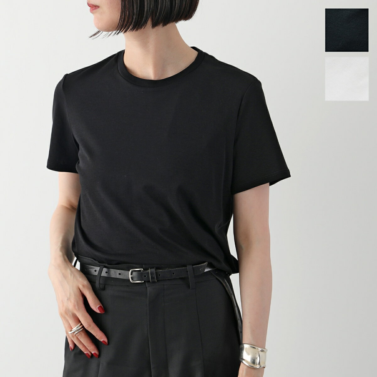 THE ROW ザ・ロウ Tシャツ WESLER TSHIRT 852 F911 レディース 半袖 カットソー 無地 コットン クルーネック ストレッチ カラー2色のサムネイル