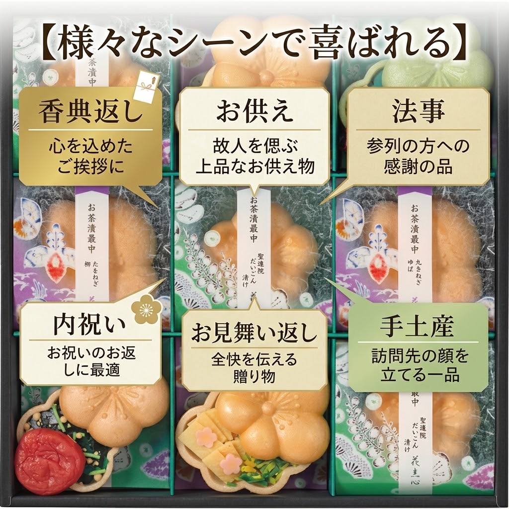 お茶漬け 京都 辻が花 お茶漬け最中＆お吸物 最中詰合せ 15個入り お歳暮 御供 楽天1位 高評価 グルメ 可愛い 内祝 贈り物 セット 最中 高級 おしゃれ お返し 食べ物 大人気 誕生日 御礼 出産内祝 結婚内祝 快気祝 香典返し 御供 プレゼント 女性に人気 auc-maruichi-10002284 maruichipart1 サンプル画像3