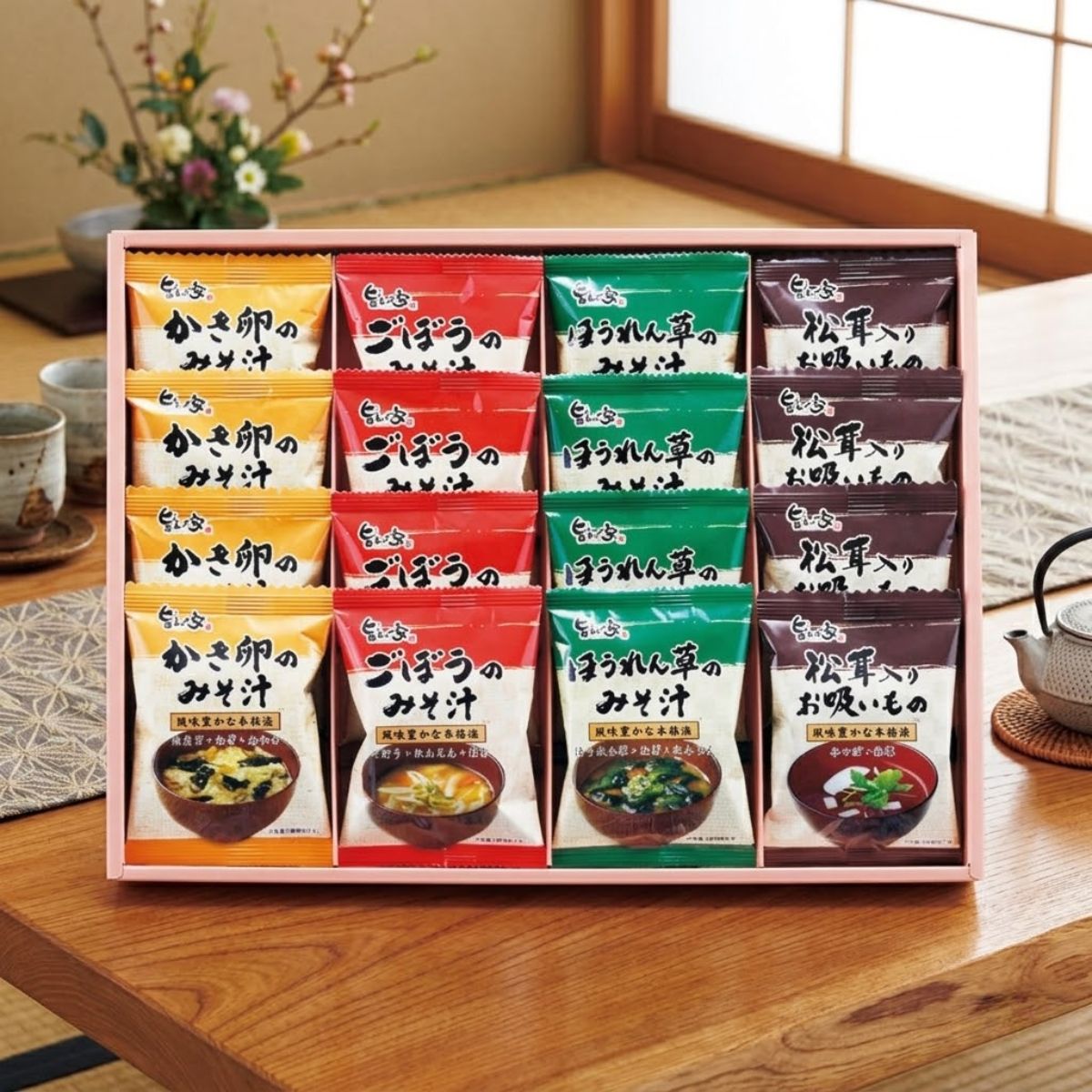樂天商城 - 旨み家 本格派フリーズドライ お味噌汁・お吸い物詰合せ 16食 M-E お歳暮 美味しいスープ お返し 内祝 香典返し