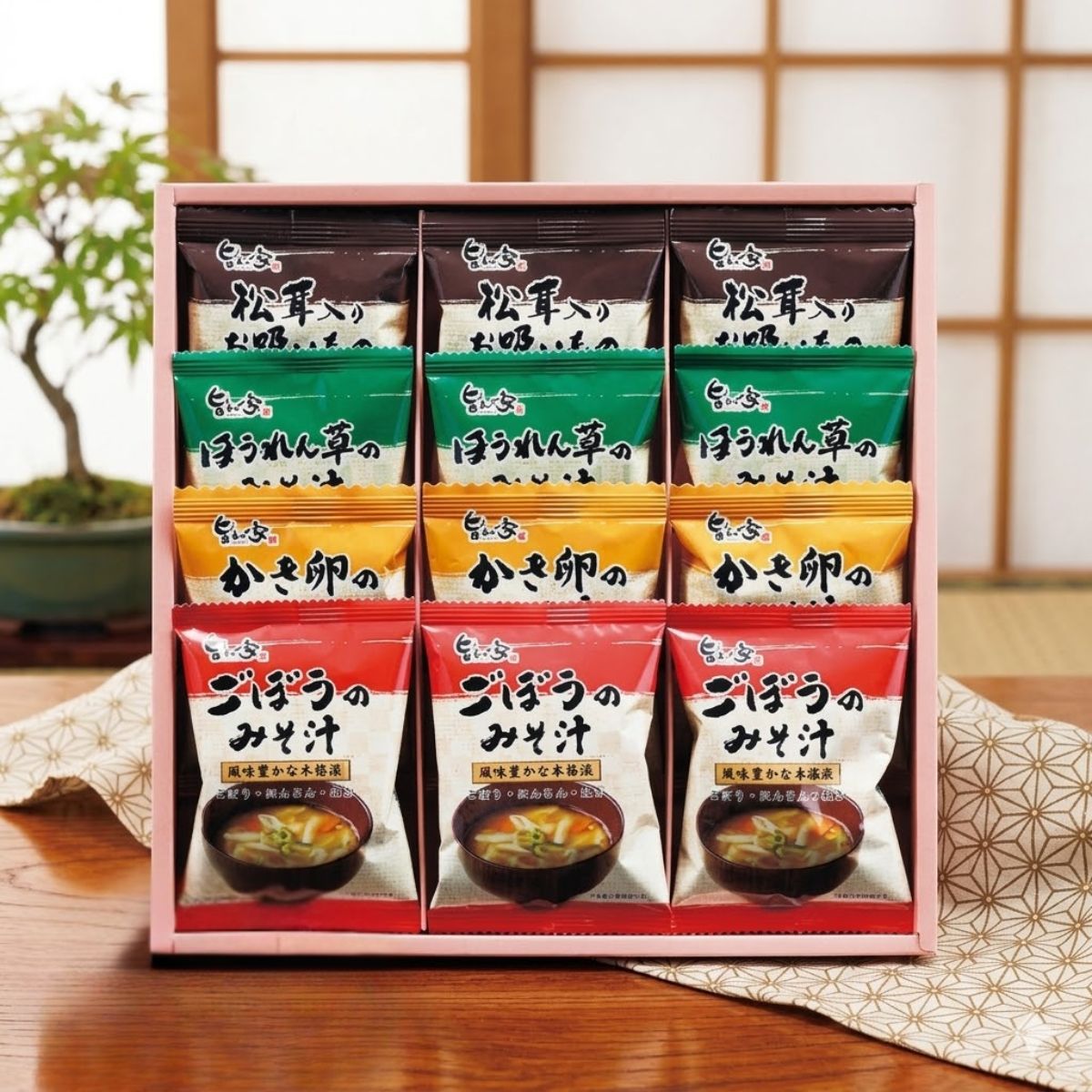 旨み家 本格派フリーズドライ お味噌汁・お吸い物詰合せ 12食 M-D お歳暮 美味しいスープ お返し 内祝 香典返し