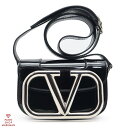 VALENTINO GARAVANI ヴァレンティノ ガラヴァーニ ショルダーバッグ UW2B0G45ZEE パテントレザー ブラック×シルバー金具【送料無料】【中古】【レディース】【コンパクト】【ショルダーバッグ】【クロスボディバッグ】