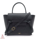 CELINE セリーヌ ベルトバッグ ナノ U GA 0220 カーフ ブラック×ゴールド金具【送料無料】【中古】【レディース】【2WAY】【ハンドバッグ】【シ...