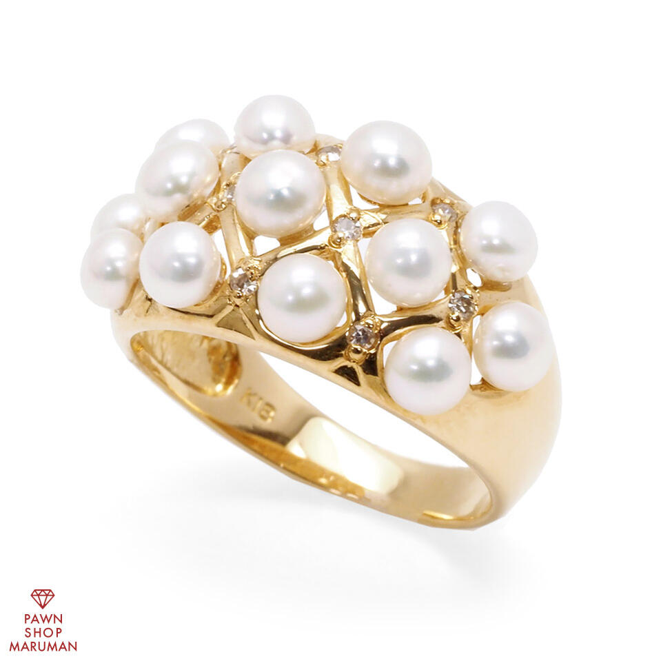 【中古】ベビーパールダイヤモンドリ...