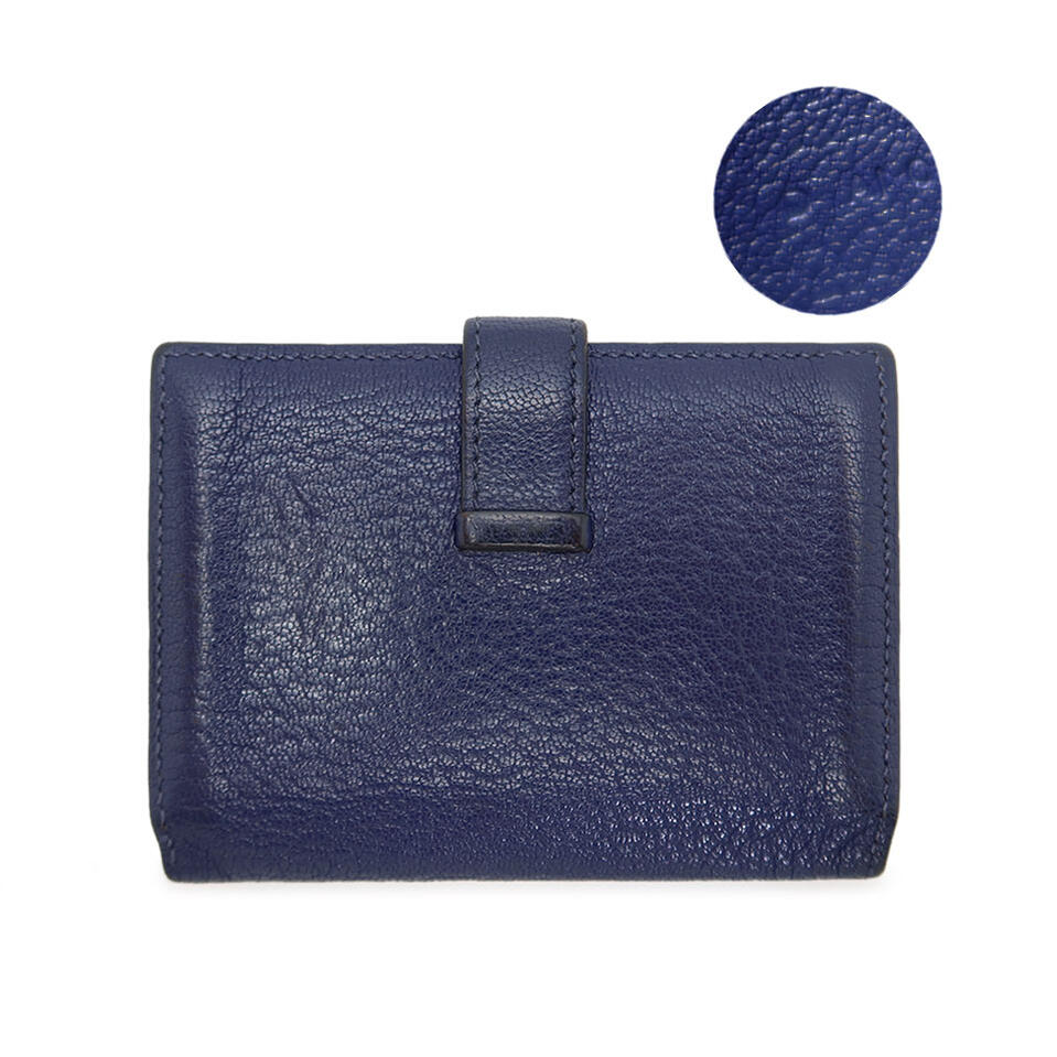 HERMES エルメス ベアン カードケース D刻印 シェーブル パープル系×シルバー金具【送料無料】【中古】【 メンズ レディース】【マチ付きポケット2】【ポケット2】 2