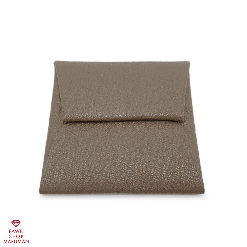 HERMES エルメス バスティアコインケース X刻印 シェーブル エトゥープ【送料無料】【中古】【メンズ ..