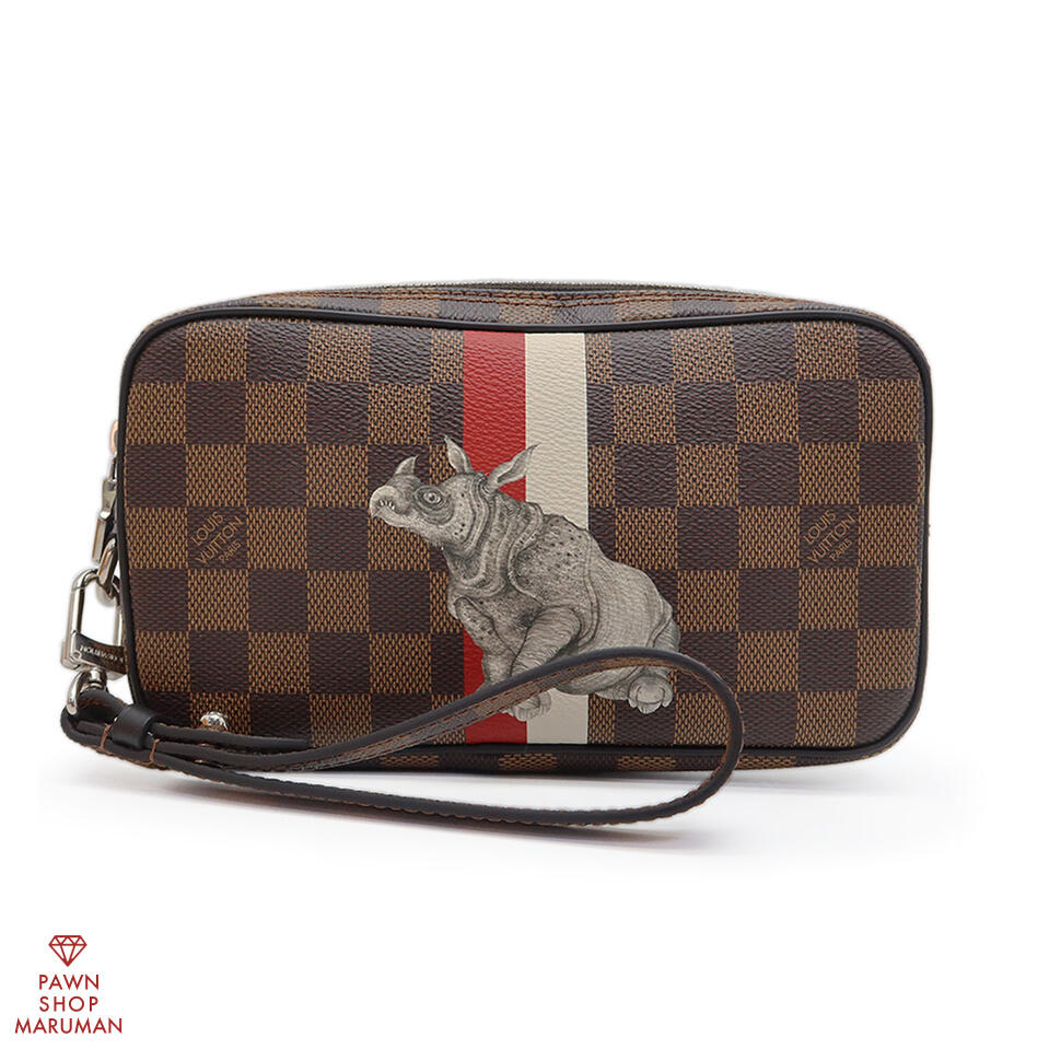 LOUIS VUITTON ルイ ヴィトン ダミエ ポシェットヴォルガ チャップマン N63350 ダミエキャンバス×レザー ダミエエベヌ×シルバー金具【送料無料】【中古】【メンズ】【ハンドストラップ】【ポーチ】【コンパクト】【デイリー】