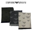 【国内正規】エンポリオ アルマーニ【EMPORIO ARMANI】 ストール スカーフ ウール製ジャガードロゴ 625048
