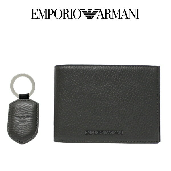 アルマーニ 【春夏　国内正規】エンポリオ アルマーニ【EMPORIO ARMANI】二つ折り財布＆キーホルダー　ギフトセットY4R222