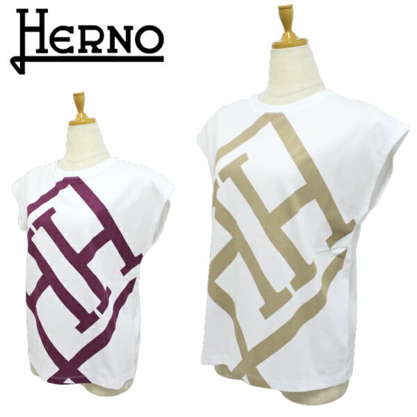 【2022年春夏 国内正規】ヘルノ【HERNO】【レディース】　ノースリーブ　フレンチスリーブ　Tシャツ　JG000152D