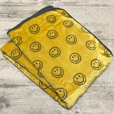 ニコ　フランネルボア　ブランケット　S　イエロー　NICO BLANKET S YELLOW 70×100cm【スマイル／スマイルブランケット／ボア／ひざ掛け／ひざかけ】【楽ギフ_メッセ入力】