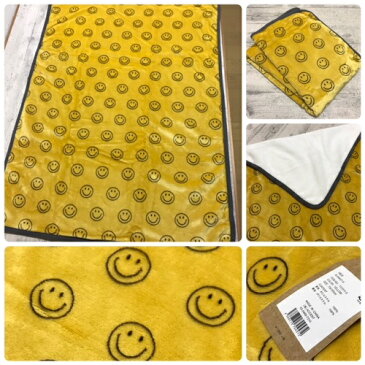 ニコ　フランネルボア　ブランケット　S　イエロー　NICO BLANKET S YELLOW 70×100cm【スマイル／スマイルブランケット／ボア／ひざ掛け／ひざかけ／ACCENT／2018】【楽ギフ_メッセ入力】