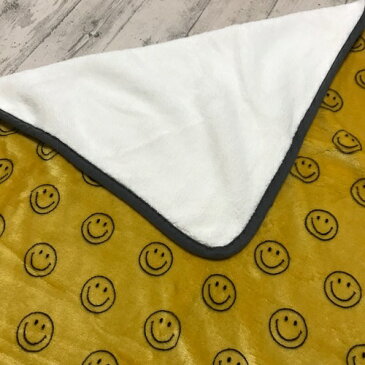 ニコ　フランネルボア　ブランケット　S　イエロー　NICO BLANKET S YELLOW 70×100cm【スマイル／スマイルブランケット／ボア／ひざ掛け／ひざかけ／ACCENT／2018】【楽ギフ_メッセ入力】