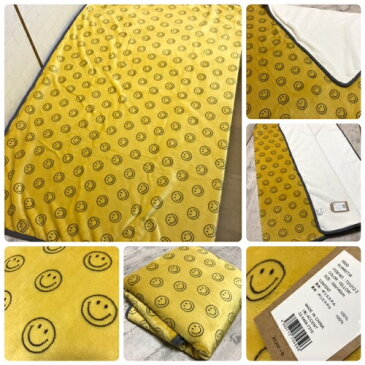 ニコ　フランネルボア　ブランケット　M　イエロー　NICO BLANKET M YELLOW 140×100cm【スマイル／スマイルブランケット／ボア／ひざ掛け／ひざかけ／ACCENT／2018】【楽ギフ_メッセ入力】