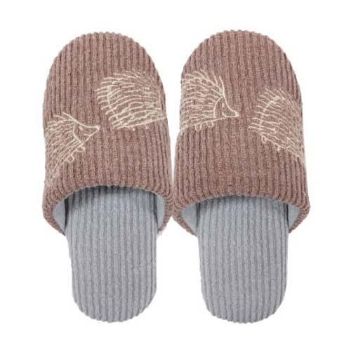 リサラーソン　スリッパ　リブニット　かけっこはりねずみ　ブラウン【LISA LARSON／ルームシューズ／ルームスリッパ／ハリー／ハリネズミ／北欧／北欧雑貨】【楽ギフ_メッセ入力】