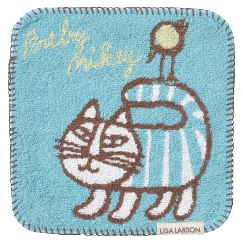 リサラーソン　ミニタオル　ベイビーマイキー　ブルー　25×25cm【LISA LARSON／タオル／ハンカチ／ハンドタオル／マイキー／ねこ雑貨／北欧／北欧雑貨】【楽ギフ_メッセ入力】