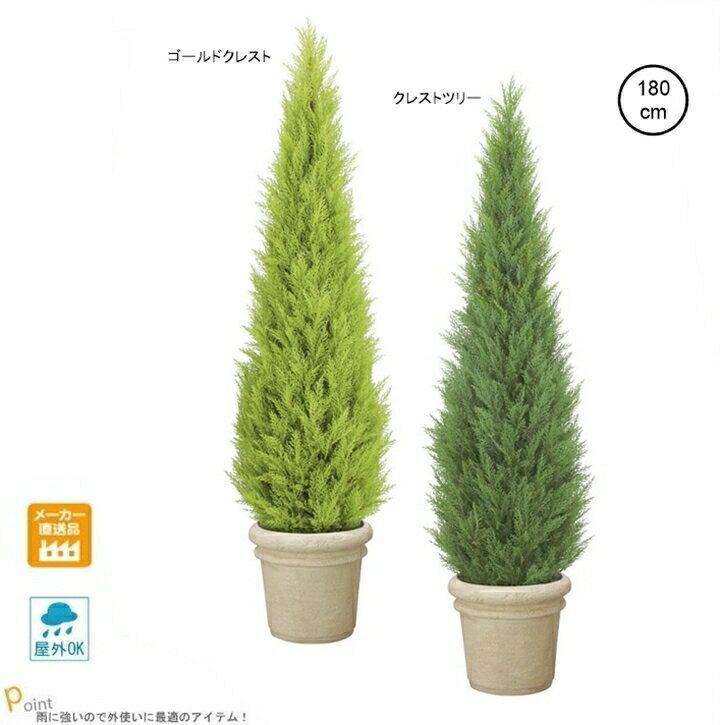 【おすすめ商品】クレストツリー・ゴールドクレスト(180cm) (屋外可) 観葉植物 造花 フェイクグリーン 造花 リアル タヒチ 南国 夏 大型 インテリア 人工 フェイク 模様替え おしゃれ モダン シンプル 店舗 ディスプレイ カフェ インダストリアル 倉庫 レンガ