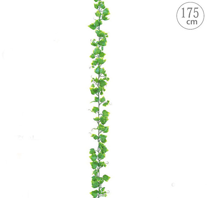 フジグレープガーランド（ツートングリーン）175cm 観葉植物 フェイクグリーン インテリア 目隠し オブジェ 壁掛 装飾 店舗 天井 葉っぱ ショーウィンドウ おしゃれ 可愛い