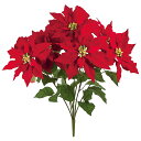 フレッシュポインセチアブッシュ (60cm) ポインセチア 造花 赤 上品 高級 豪華 おしゃれ 飾り 装飾 壁 壁掛け スワッグ 店舗 ショップ 施設 パーテ...
