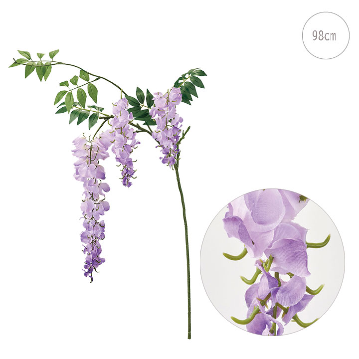 乐天商城 - 【2本セット】涼の藤枝 (98cm) (ラベンダーパープル) 造花 和風 藤の花 インテリア フラワー アレンジ シンプル ゴージャス オシャレ 枯れない お世話不要 吊り下げ