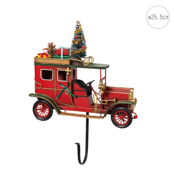 ウ゛ィンテージカー(ホルダー付)クリスマス 飾り アートフラワー リース 玄関 オーナメント インテリア クリスマスリース ギフト クリスマス 玄関 クリスマス...