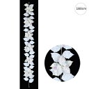 【2本セット】オーロラホワイトポインセチアガーランド (180cm) ポインセチア 白 パール 高級 ガーランド 壁掛け 天井 飾り