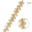 プレミアムメタリックベリーガーランド (180cm) ポインセチア 白 パール 高級 ガーランド 壁掛け 天井 飾り