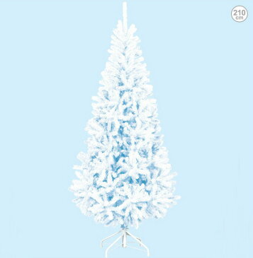 【送料無料】防炎 210cmホワイトスリムツリー クリスマスツリー(クリスマス デコレーション モチーフ/ディスプレイ オーナメント イルミネーション ツリー 白色)
