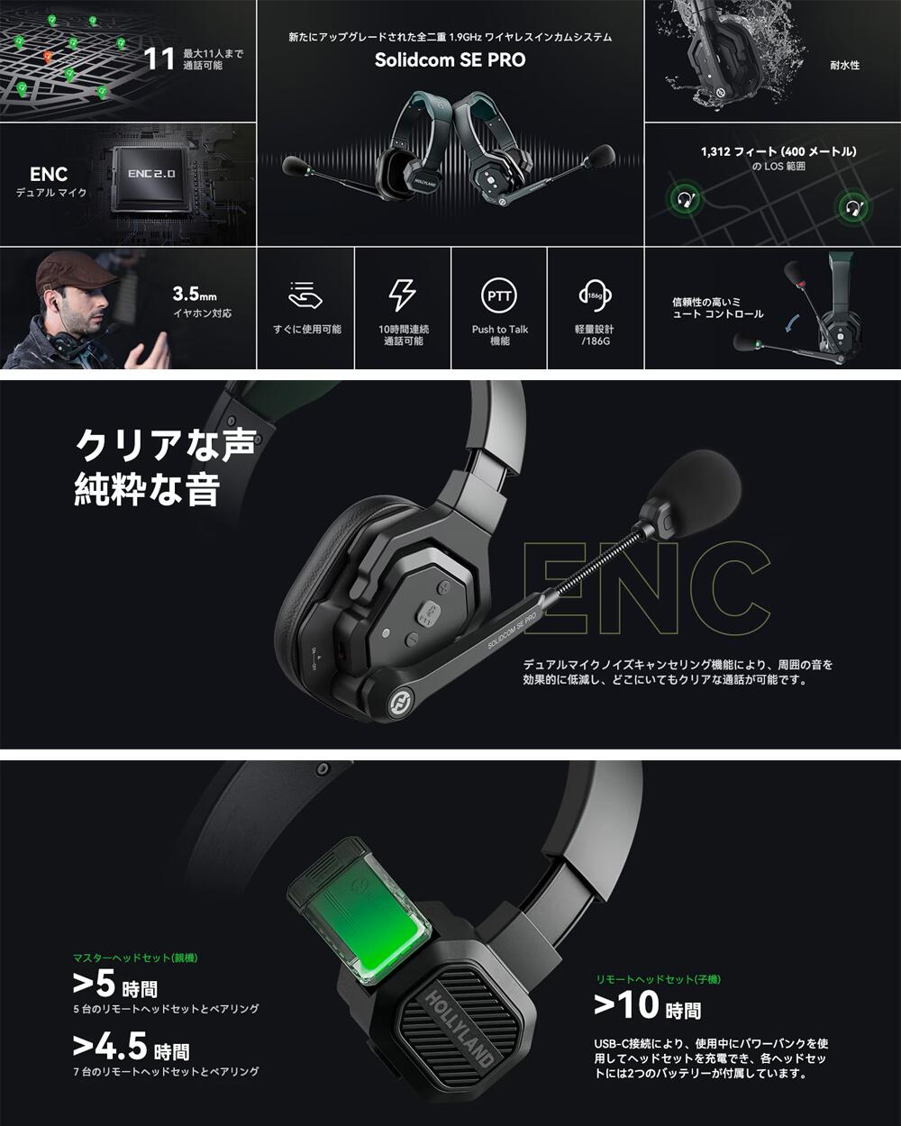 HollyLand ワイヤレスインカム5人用ヘッドセット『Solidcom SE Pro-5S』【在庫あり...