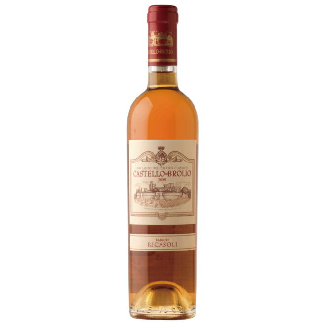 一粒一粒厳選したブドウを風通しの良い場所で約4ヶ月間乾燥させる。ソフトプレスした後、バリックに移しゆっくりと発酵。琥珀色がかった濃い黄金色。強く華やかな香り。レーズンやアーモンドを連想させる丸みのある滑らかな味わい。●名称：白ワイン●商品名： Castello di Brolio Vinsanto del Chianti Classico DOC●生産者：BARONE RICASOLI●原産国：イタリア●産地：トスカーナ●葡萄品種：マルヴァジーア90％、トレッビアーノ5％、サンジョヴェーゼ5％【※ご注意ください※】ワインの商品名にヴィンテージ（生産年）表記のないものは流通の関係上、下記の状況となります【最新ヴィンテージ】【在庫ヴィンテージ】【ノンヴィンテージ】また表記のあるものでもメーカーの在庫状況により変更になる場合もございます※ヴィンテージについてはご注文前にお気軽にお問合せください一粒一粒厳選したブドウを風通しの良い場所で約4ヶ月間乾燥させる。ソフトプレスした後、バリックに移しゆっくりと発酵。琥珀色がかった濃い黄金色。強く華やかな香り。レーズンやアーモンドを連想させる丸みのある滑らかな味わい。●名称：白ワイン●商品名： Castello di Brolio Vinsanto del Chianti Classico DOC●生産者：BARONE RICASOLI●原産国：イタリア●産地：トスカーナ●葡萄品種：マルヴァジーア90％、トレッビアーノ5％、サンジョヴェーゼ5％【※ご注意ください※】ワインの商品名にヴィンテージ（生産年）表記のないものは流通の関係上、下記の状況となります【最新ヴィンテージ】【在庫ヴィンテージ】【ノンヴィンテージ】また表記のあるものでもメーカーの在庫状況により変更になる場合もございます※ヴィンテージについてはご注文前にお気軽にお問合せください イーグルス勝利でポイント2倍！エントリーはこちら！