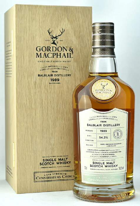 コニサーズチョイス バルブレア 31年 1989 54.2% 700ml ハイランド シングルモルト Gordon & Macphail Connoisseurs Choice Balblair ギフト 贈り物 お祝い お礼