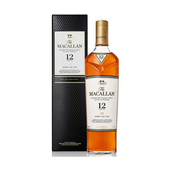 【オフィシャル】 ザ・マッカラン 12年 シェリーオーク 箱付き 40% 700mlマッカラン蒸留所 MACALLAN ウイスキー スコッチウイスキーシングルモルト スペイサイド TheMACALLAN 12Years sherry ギフト 贈り物 お祝い お礼