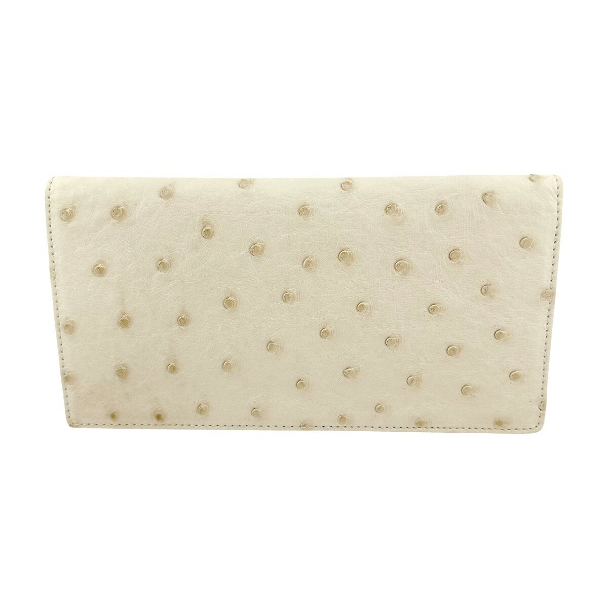 オーストリッチ ostrich 長財布 2つ折長札入れ 未使用品 オーストリッチ OF-10109 アイボリー 【SS】 【中古】