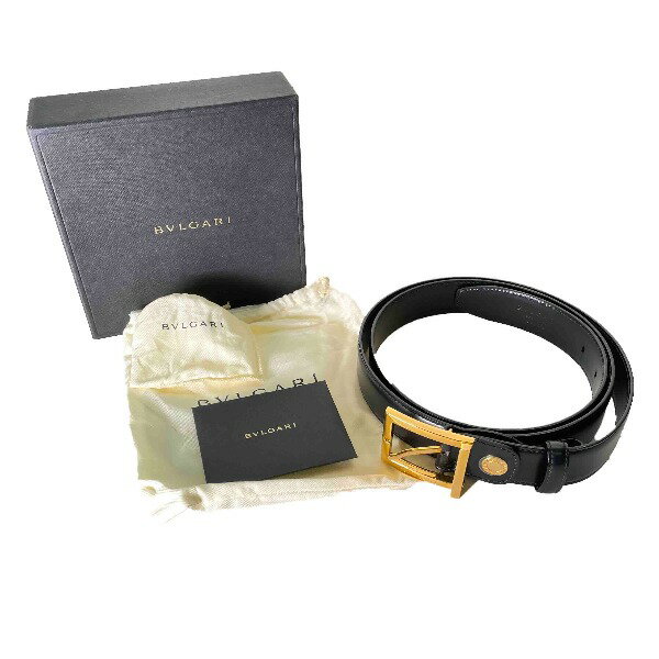 ブルガリ BVLGARI ベルト ピンタイプ レザー ブラック 【SS】 【中古】