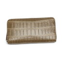 クロコダイル CROCODILE 長財布 サイドファスナー付き クロコダイル ラウンドファスナー クロコダイル W168L ミンク 【SS】
