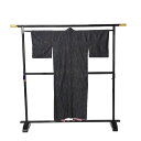 留袖 着物 和服 長着 大島 シルク 紺 【SS】 【中古】