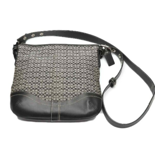 COACH - コーチ COACH ショルダーバッグ ショルダーバッグ キャンバス ブラック 【SS】 【中古】