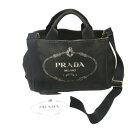 プラダ PRADA トートバッグ トートバッグ カナパミニ デニム 1BG439 ブラック 【SS】 【中古】