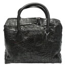 クロコダイル CROCODILE ボストンバッグ 2WAY 訳あり クロコパッチ 11821 ブラック 【SS】 【中古】