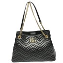 グッチ GUCCI トートバッグ トートバック レザー GGマーモント レザー 453569 黒 【SS】 【中古】